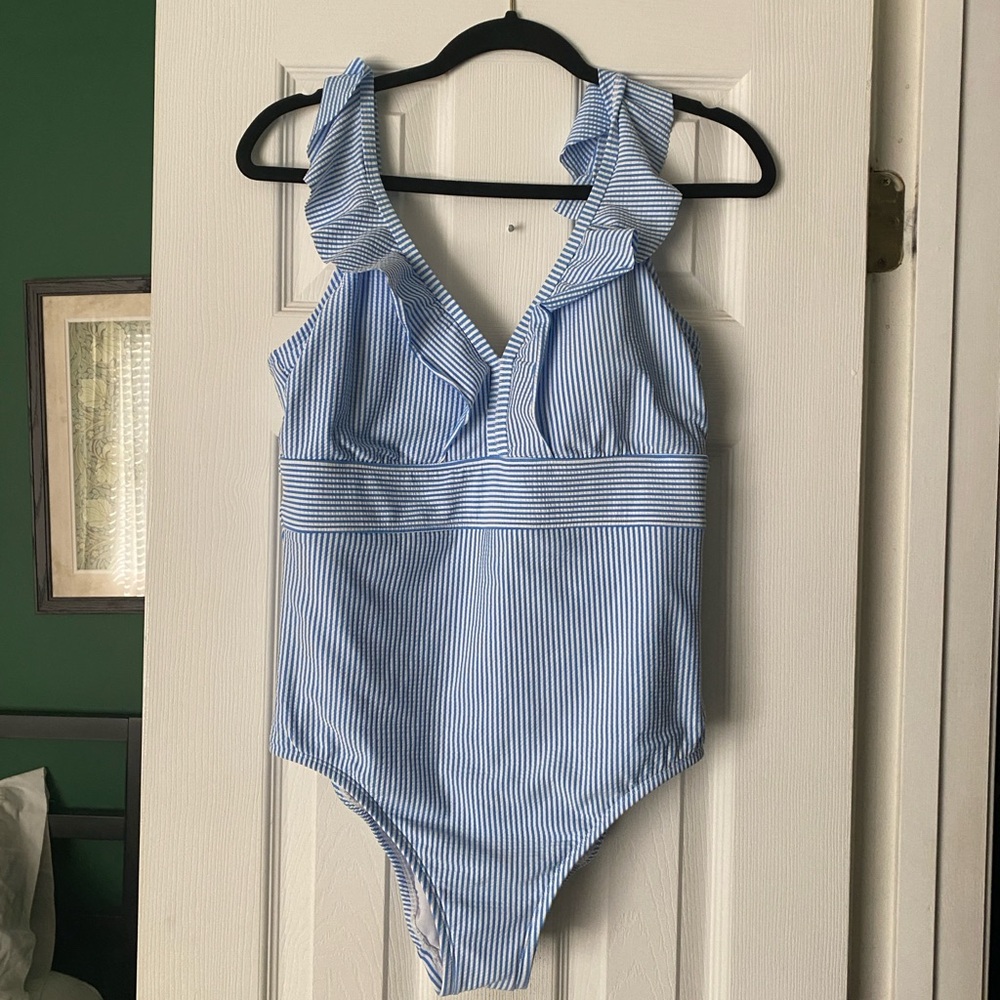 Seersucker One Piece Swimsuit